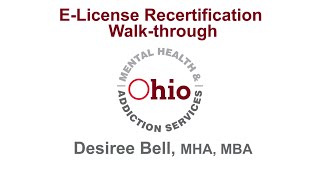 E-License Recertification Walkthrough