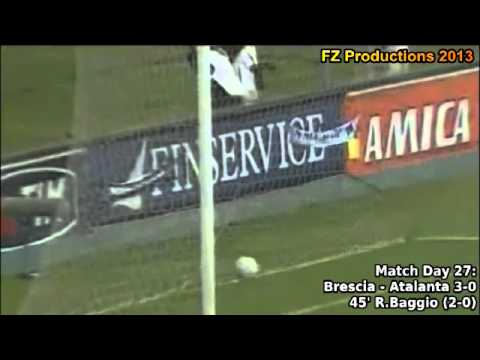 Serie A 2002-2003, day 27 Brescia - Atalanta 3-0 (R.Baggio goal)