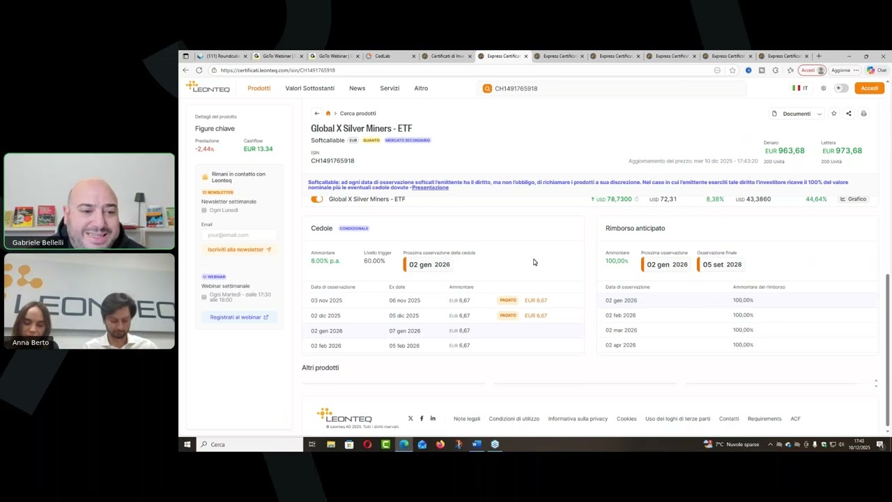 Rendimento e protezione con i certificati di investimento di Leonteq - dicembre 2025
