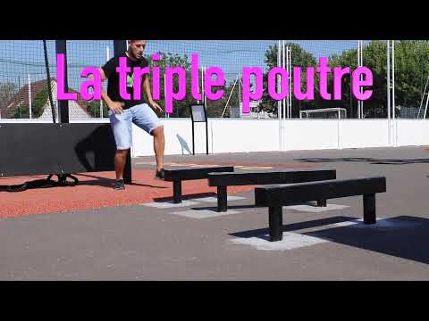 Triple poutre ninja -  parcours sportif en extérieur - Gamme Ninja_2