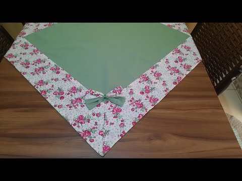 Toalha de chá no canto mitrado bem fácil de fazer.