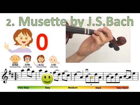 Musette | Suzuki Violin book 2 | Notes & finger pattern tutorial on violin | HTP TV