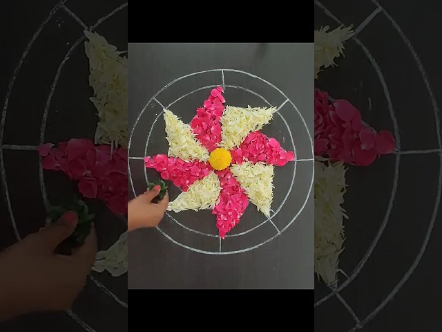 Flower rangoli design pookalam - video 2