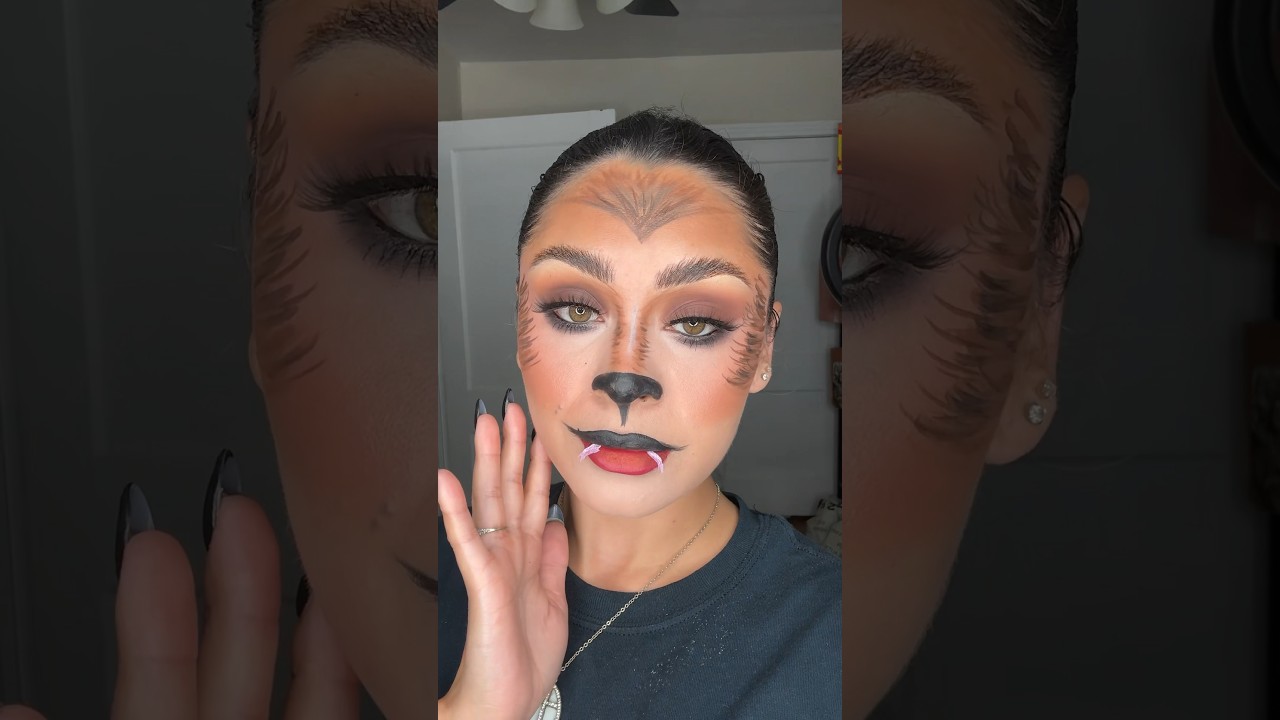 I do not own the rights to this song Werewolf halloween makeup look 🐺🤎 #halloweenmakeup