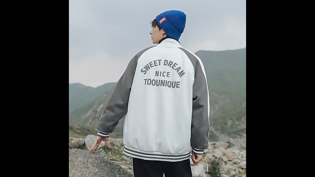 Color Patchwork Couples Embroidered Baseball Jacket