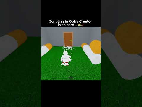 trying to script in obby creator: #shorts #roblox #funny