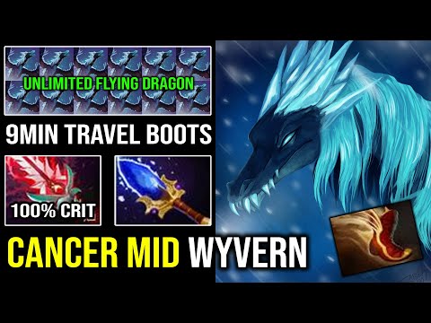 Winter Wyver is Not a Support Anymore - 9Min Boots 100% Crit Bloodthorn Crazy Flying Dragon DotA 2