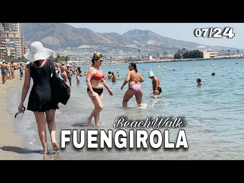 FUENGIROLA MÁLAGA SPAIN BEACHWALK in July 2024 [4K] Latests Summer BeachWalk in Costa del Sol