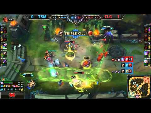 DOUBLELIFT PENTAKILL JINX TSM VS CLG GAME 2 NA LCS SUMMER PLAYOFF FINALS