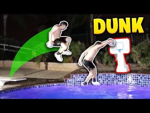 EPIC POOL MINI BASKETBALL DUNK CONTEST! **CRAZY** Video