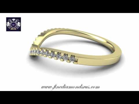 Wishbone Shaped Diamonds Half Eternity Ring in Gold and Platinum