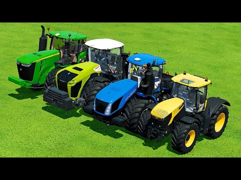 JOHN DEERE vs CLAAS vs NEW HOLLAND vs JCB PARKOUR - Farming Simulator 22