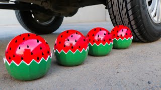 Experimento: Sandías VS Rueda de Coche | Aplastando Cosas Crujientes con el Coche