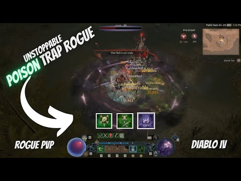 DIABLO 4 - UNSTOPPABLE Poison trap Rogue PvP