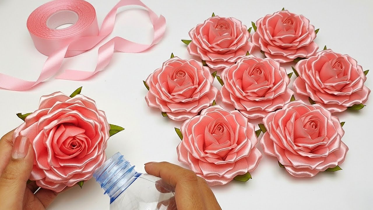 🤯You Won't Believe This!Easy Satin Ribbon Rose Flower Craft with simple tricks🤓