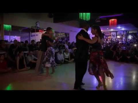  Alejandra Mantinan,    Christian Marquez,    Virginia Gomez,    and  Danilo Maddalena  are  dancing  at  Mujercitas Tango Fest  in  2016