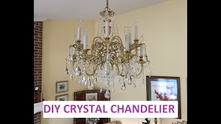 UPCYCLE an OLD BRASS Chandelier to a beautiful CRYSTAL Chandelier (Part 1)
