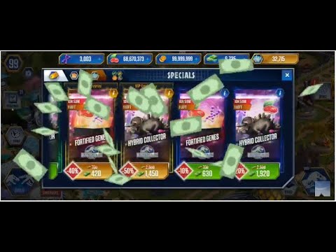 Hybrid Collector Packs- Solid Gold Packs & Superhybrid At Max Level! Jurassic World The Game| R #270