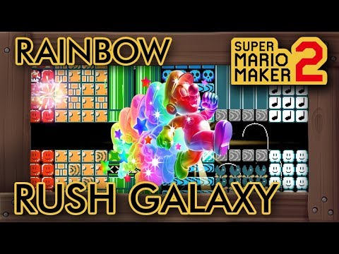 Super Mario Maker 2 - Awesome Rainbow Rush Galaxy Level