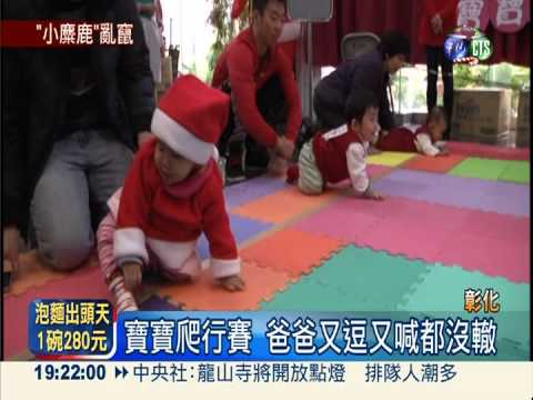 耶誕爬行賽 "萌裝"寶寶賣力爬