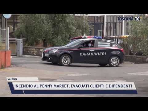 2021-05-25 VAIANO - INCENDIO AL PENNY MARKET, EVACUATI CLIENTI E DIPENDENTI