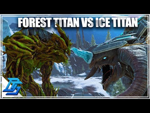ICE TITAN VS FOREST TITAN BATTLE, WHO WILL WIN! - Ark Extinction DLC Part 32