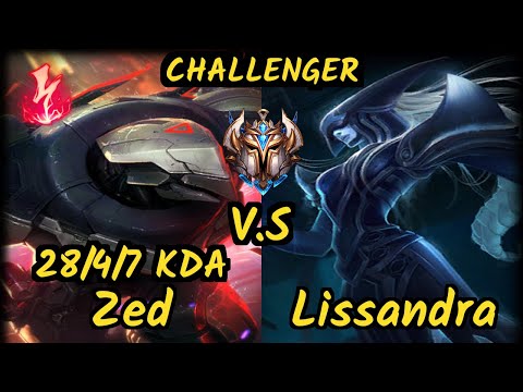 Ablazeolive (ZED) vs LISSANDRA - 28/4/7 KDA MID CHALLENGER GAMEPLAY - NA
