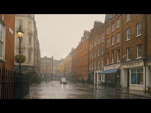 ☔️LONDON Autumn Morning Walk | Heavy Rain in Marylebone 