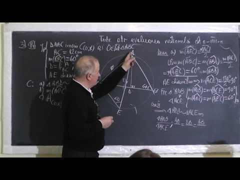 2/2 Lectia 1427 Teste de evaluare nationala: Functii Cerc Arc Coarda Patrulater inscriptibil Clasa 8