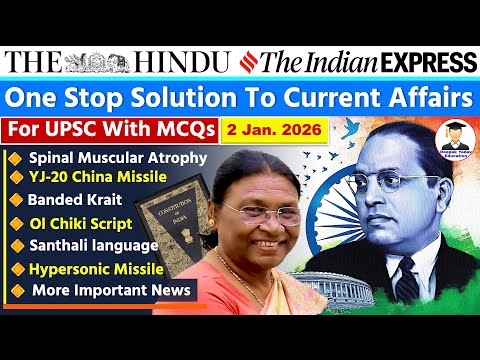 2 January 2026 Indian Express Newspaper Analysis | The Hindu Analysis | Daily Current Affairs