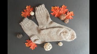 Tuto tricot chaussettes pour homme, tricot en rond, modèle terre d'automne 🍂