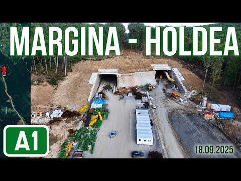 AUTOSTRADA A1 Margina - Holdea | Stadiu Lucrări si comparatie 31.07-18.09.2025