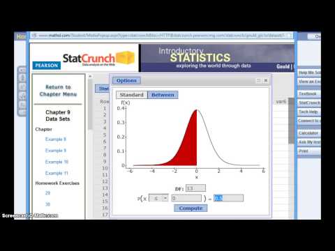 T critical value in stat crunch