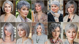 Gray Short Hair Styles - Trendy Women's Grey Short Hair Styles 2025 - Best Highlights for Gray Hair
