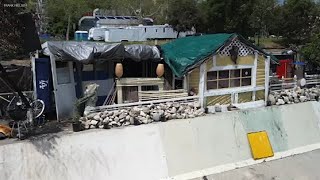 Homeless man builds entire home along Arroyo Seco next to 110 Freeway