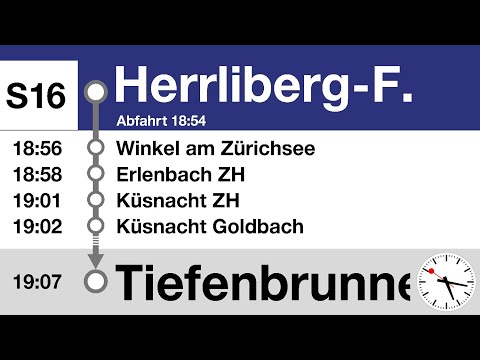 ZVV Ansagen, S16 (Herrliberg-Feldmeilen-ZH Tiefenbrunnen) | Bauarbeiten