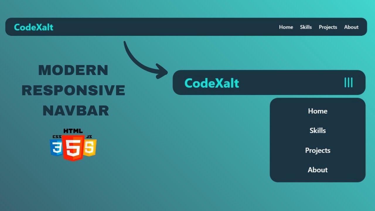 Build a Modern Responsive Navbar | HTML, CSS & JS Tutorial