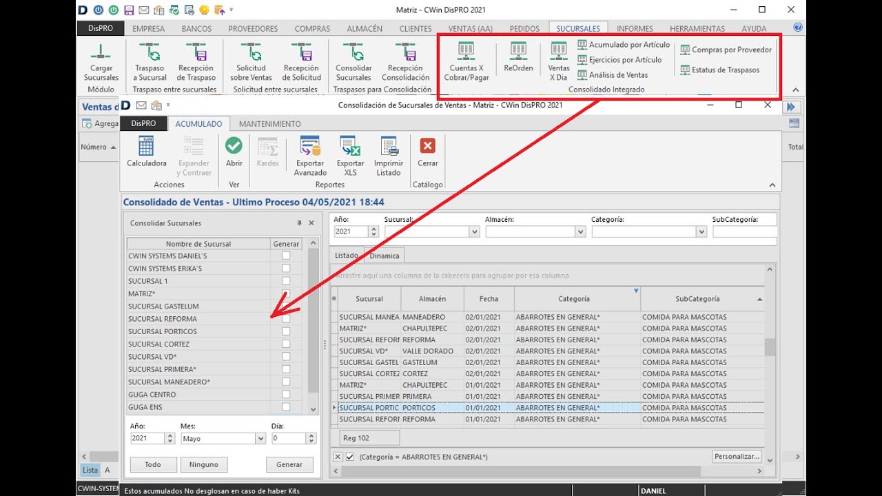 Salidas  Entradas y Proveedores de Almacén 1era Parte