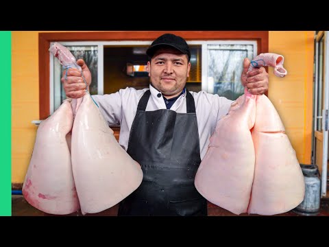 Milk Filled Lungs!! Most Bizarre Street Food of Central Asia!!