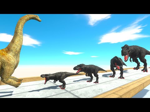 BATTLE 4 SIZE of DARK  T- REX - Animal Revolt Battle Simulator ARBS