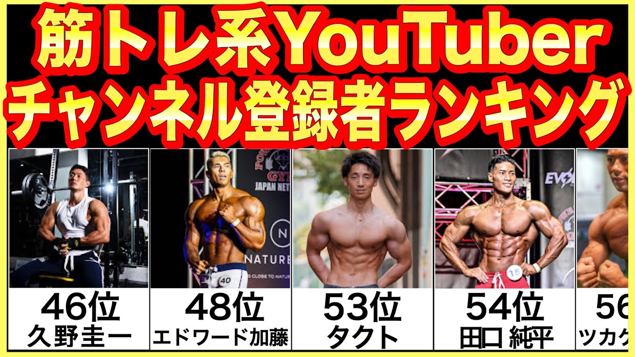 【2026年】筋トレ系ユーチューバーのチャンネル登録者ランキング②【60〜41位】