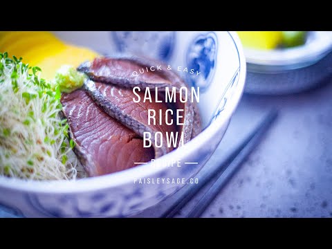 A SALMON RECIPE—Cured Salmon Rice Bowl | How to Make Salmon POKE BOWL At Home | ASMR COOKING