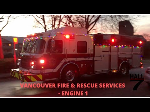 *Christmas Lights* Vancouver Fire & Rescue Services - Engine 1 Responding