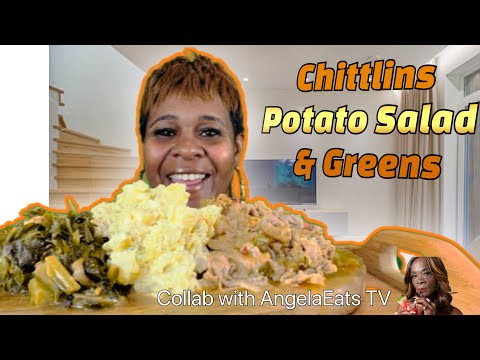 Chittlins Soulfood Mukbang COLLAB w/@AngelaEatsTvPickiePalate  #foodie