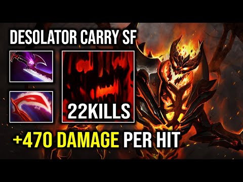 WTF Max Physical Right Click Desolator Shadow Fiend +470 Damage Per Hit Dota 2
