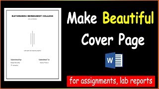 How To Design Beautiful Cover Page For Lab Report/Assignments/project  using Microsoft Word