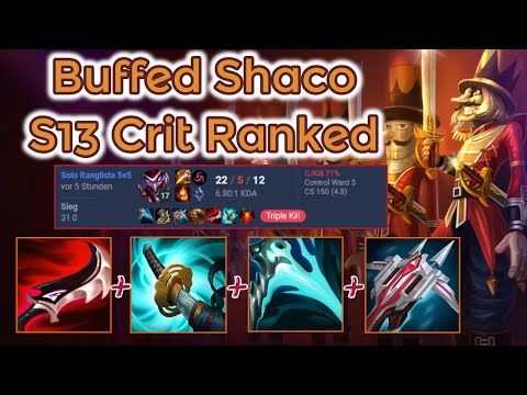 First Buffed Shaco S13 Ranked - Duskblade Crit [League of Legends] Full Gameplay - Infernal Shaco