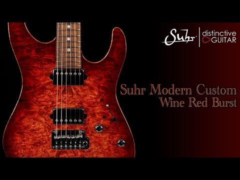 Suhr Modern Custom | Wine Red Burst Waterfall Burl Top