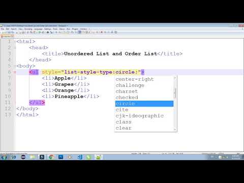 Learn Ordered List and Unordered List in HTML How to use order and ...
