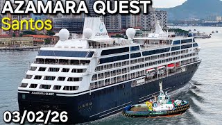 Azamara Quest cruzeiro 03/02/26 navio @cruzeiros2025 Santos ship #cruzeiro #google Passageiros